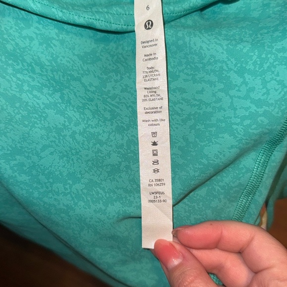 Lululemon Leggings Wunder Train High-Rise Teal Athletic Leggings 24” Size 6 - Picture 4 of 6
